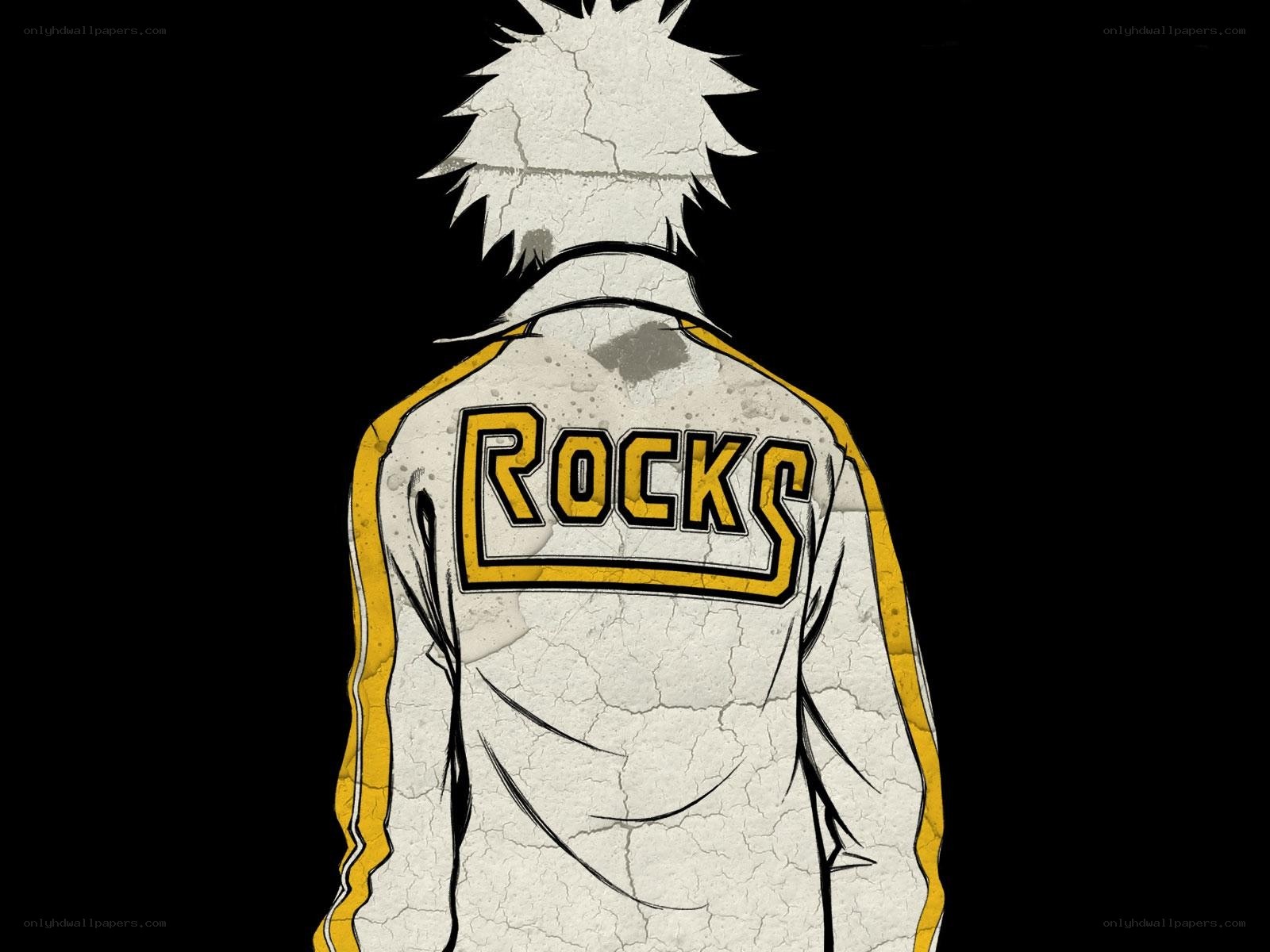 character wearing rocks jacket