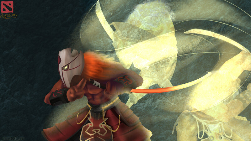 Character Wielding a Sword — Red
