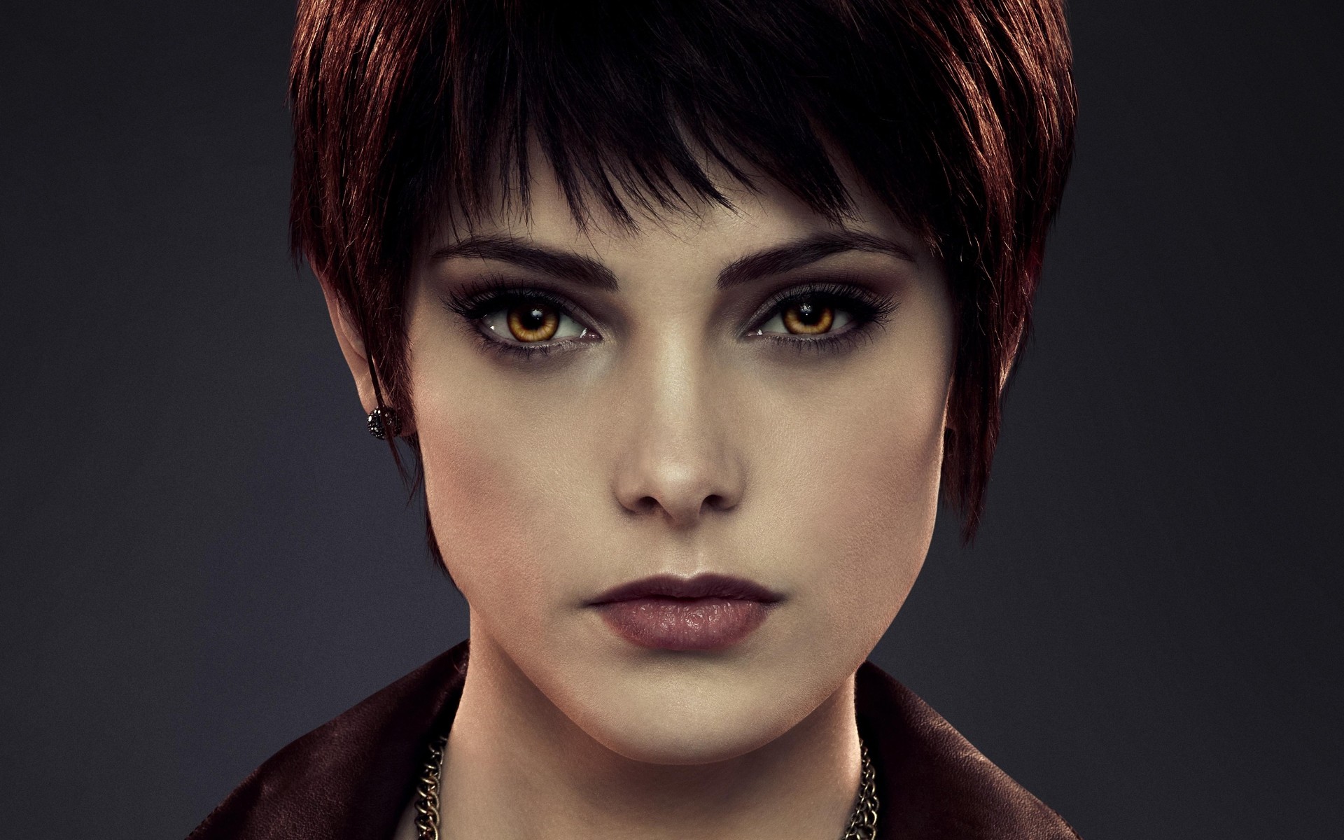 character with amber eyes