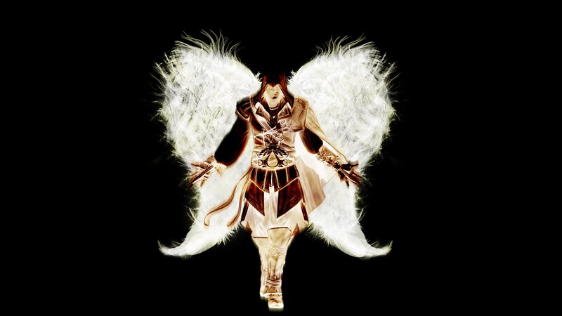 Character with Angel Wings — White
