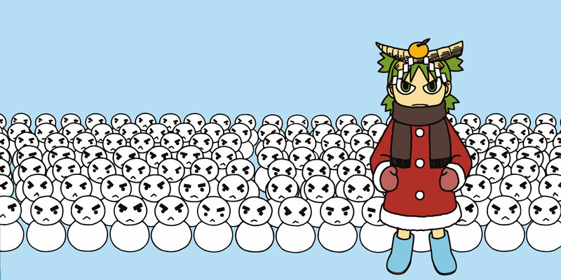 Character with angry snowmen