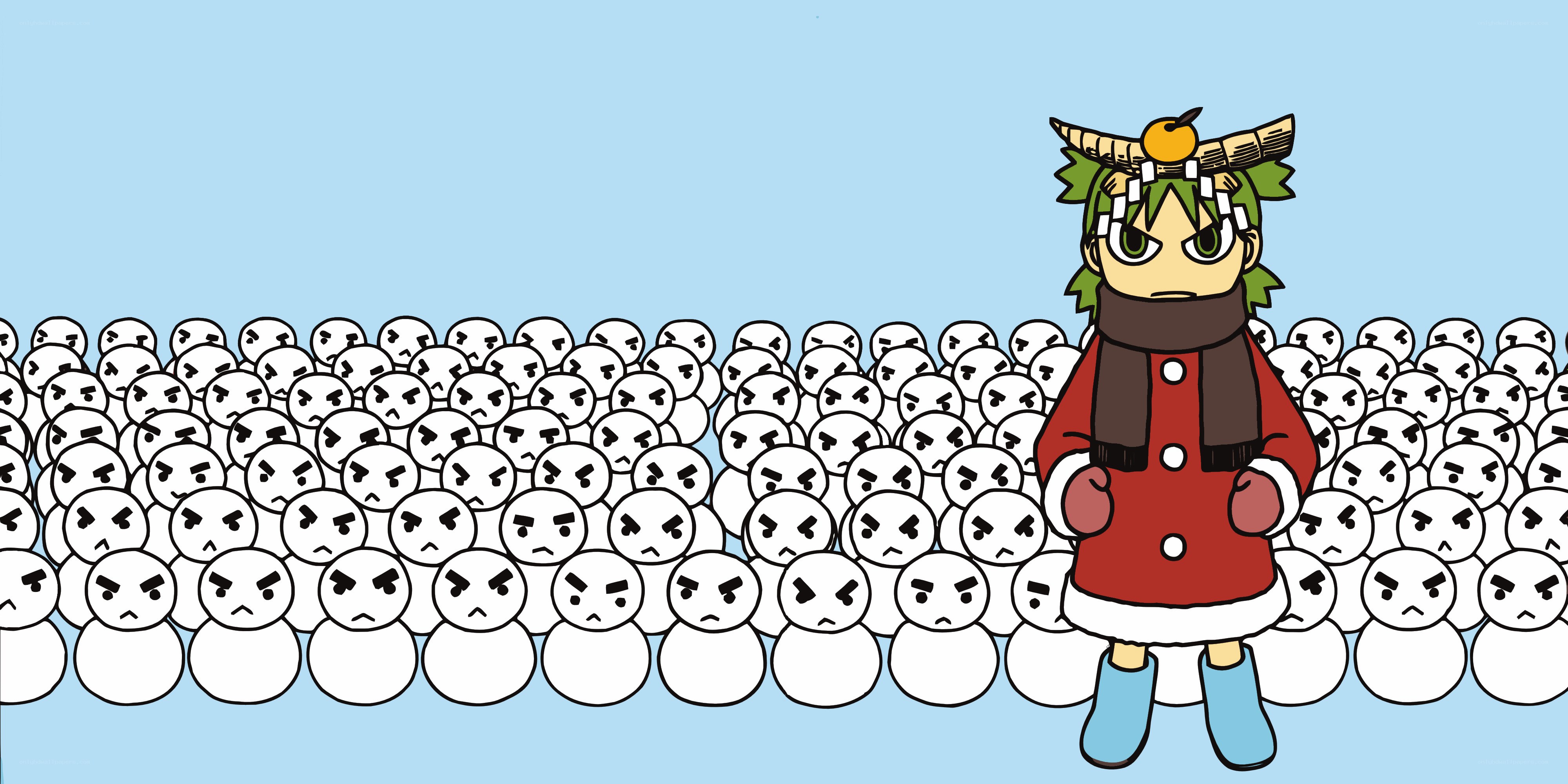 Character with angry snowmen