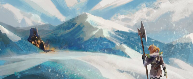 Character with Axe in Snow