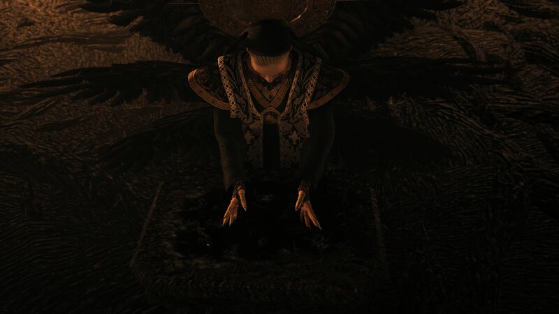 Character with Black Wings — Dramatic, Night, 3d Render