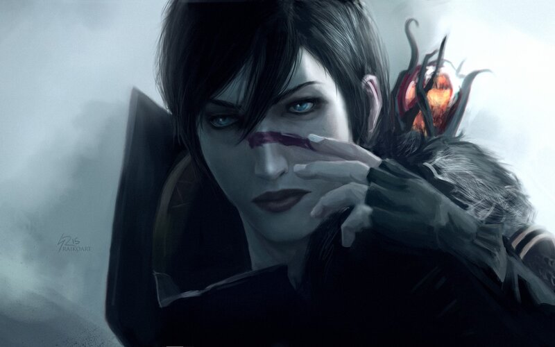 Character with Blue Eyes — Black, Dramatic