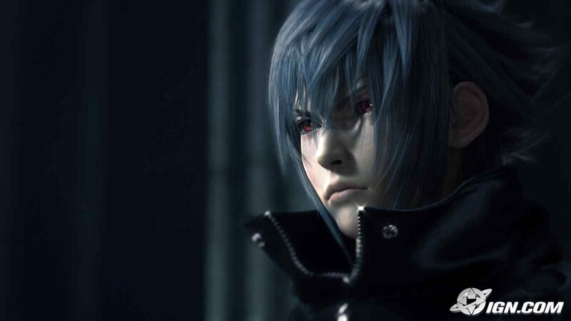 character with blue hair and red eyes