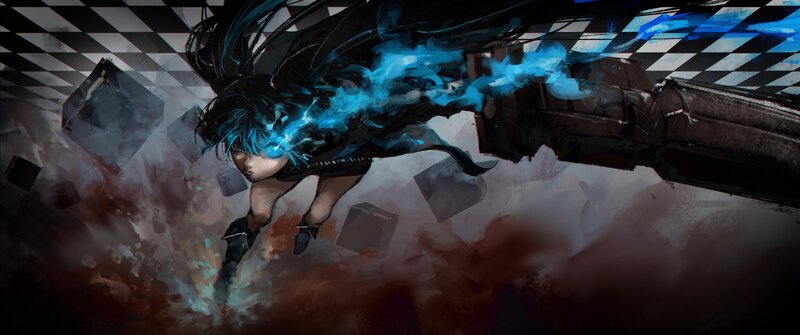 Character with Blue Hair — Black, Dramatic