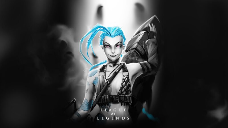Character with Blue Hair — Black