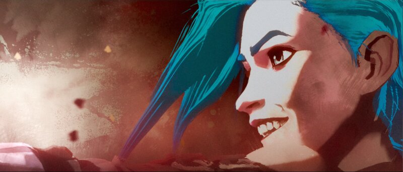 Character with Blue Hair — Dramatic, Digital Art, Blue Hair, Smile, Dust