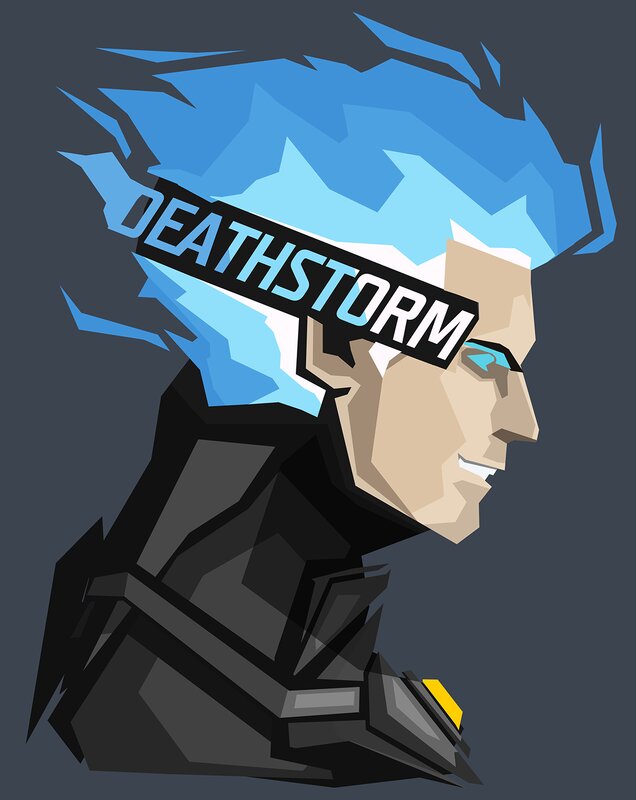 Character with Blue Hair — Dramatic, Digital Art, Blue Hair
