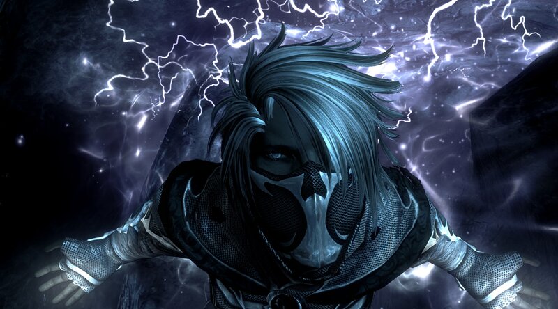 Character with Blue Hair — Dramatic, Digital Art