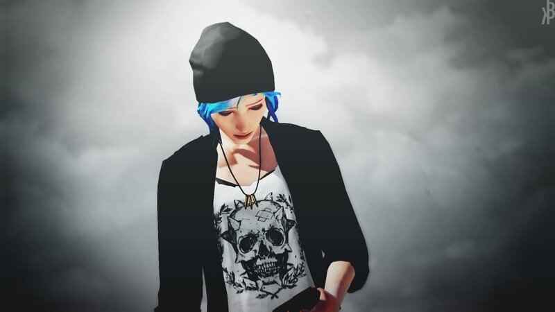 Character with Blue Hair — Gray