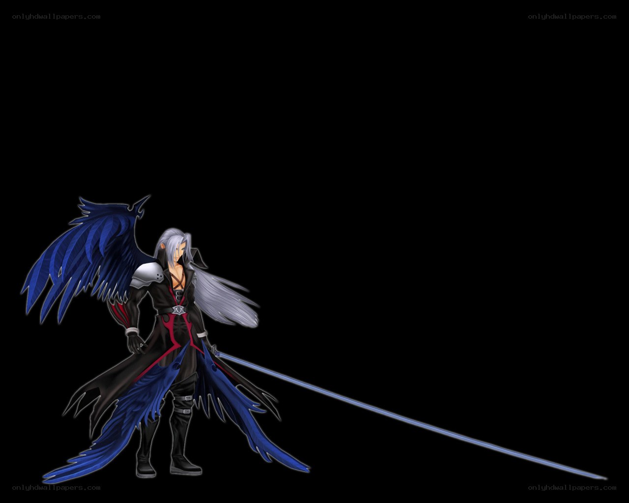character with blue wings and sword