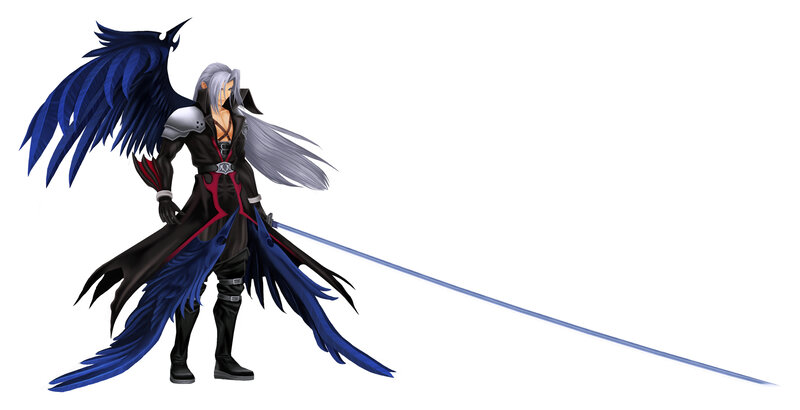 Character with Blue Wings — Black, Dramatic