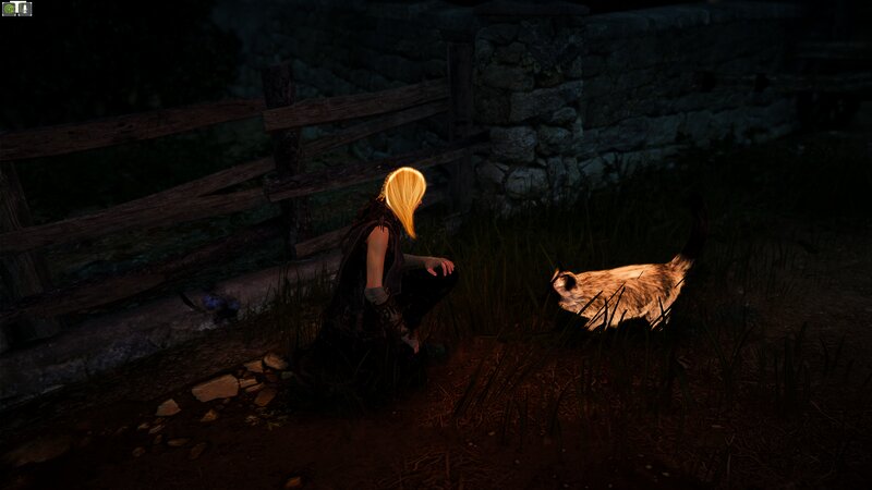 Character with Cat at Night