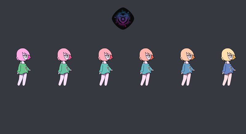 Character with Changing Hair Colors