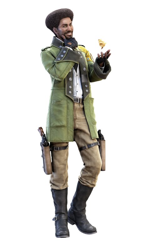 character with chicken