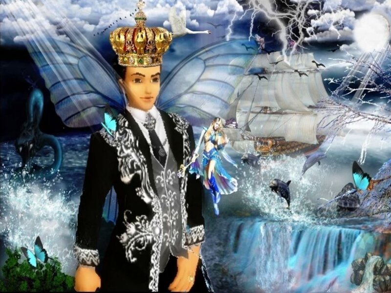 Character with Crown and Wings