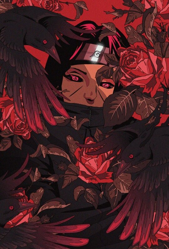 Character with Crows and Roses