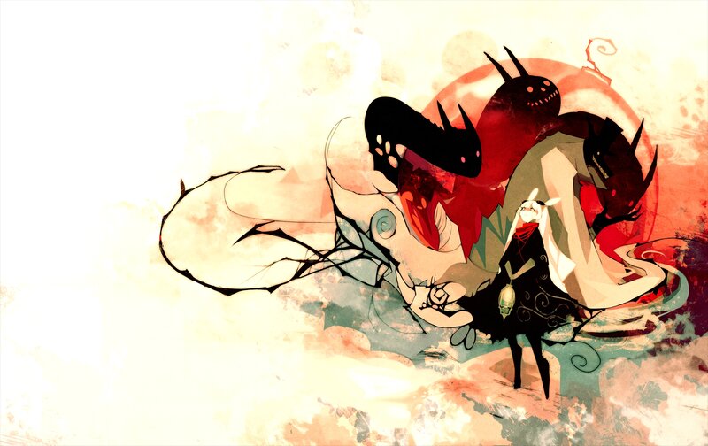 Character with Dark Creatures