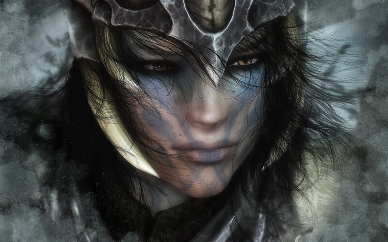 Character with Dark Hair — Black, Dramatic