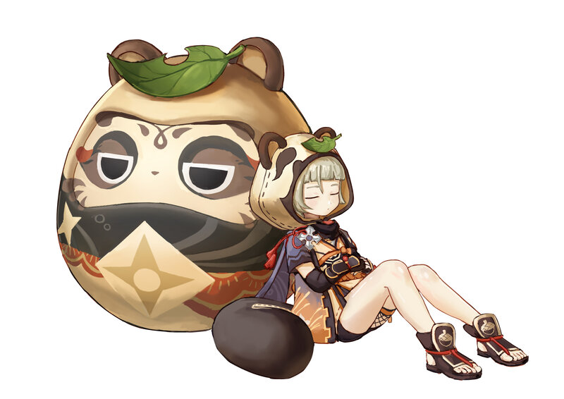 Character with Daruma Doll