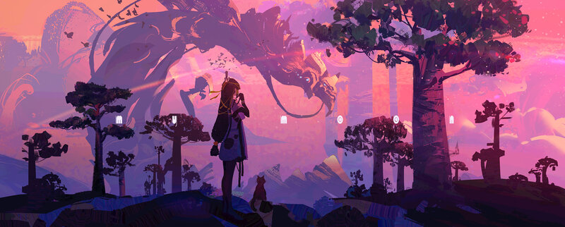 Character with Dragon — Pink