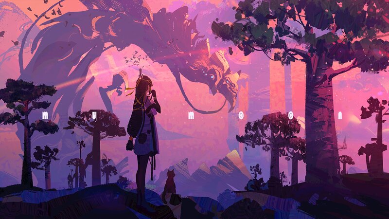 Character with Dragon — Purple, Dramatic
