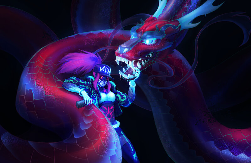 Character with Dragon — Purple