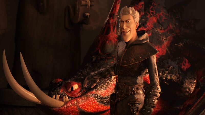 Character with Dragon — Red, Dramatic