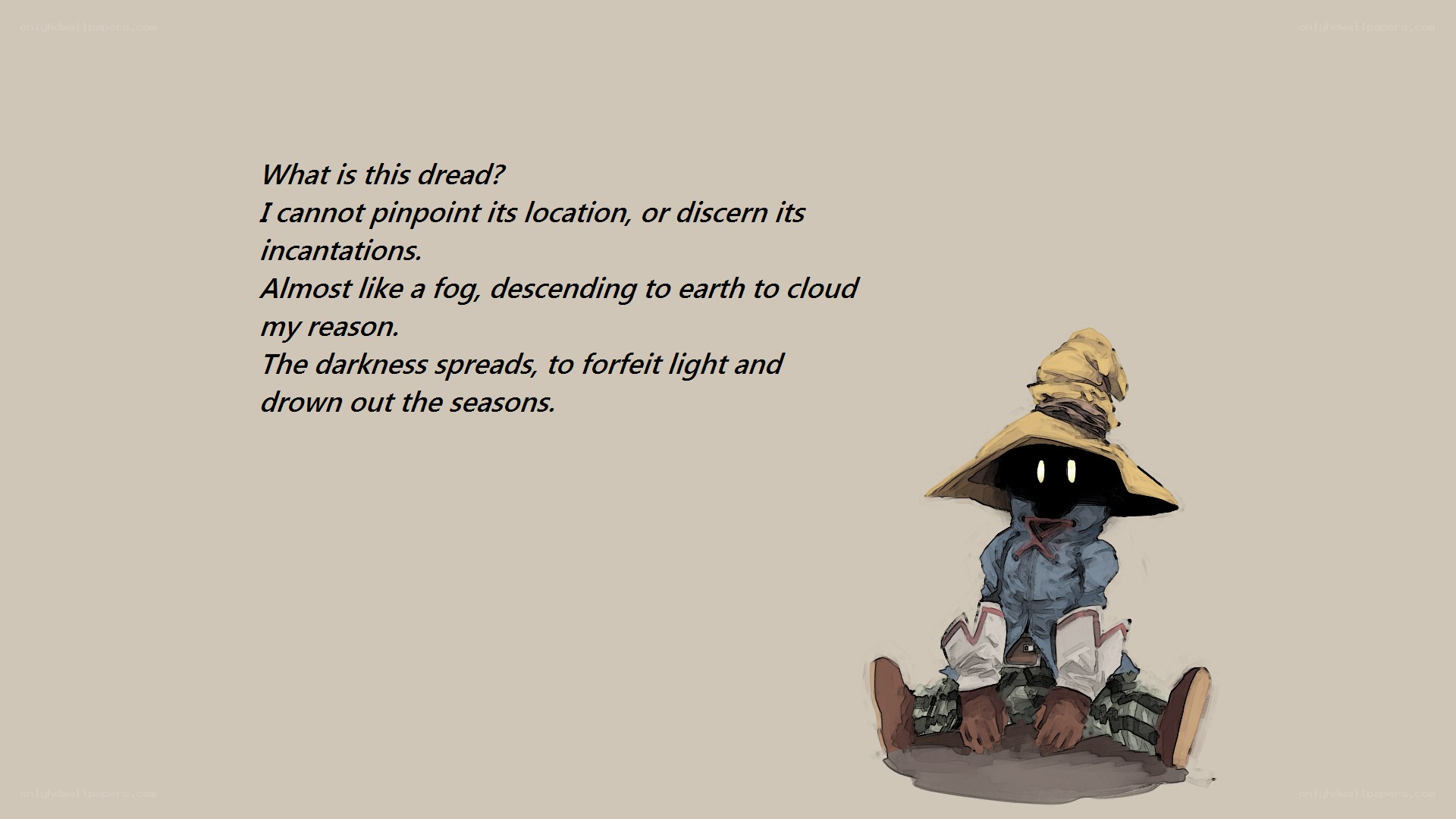 Character with dread and fog