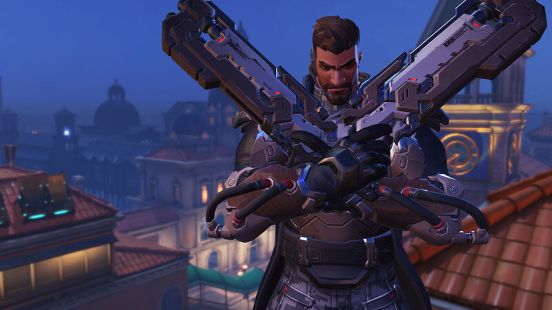 Character with Dual Guns — Blue
