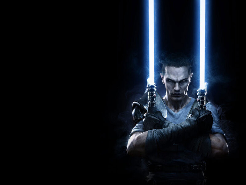 Character with dual lightsabers