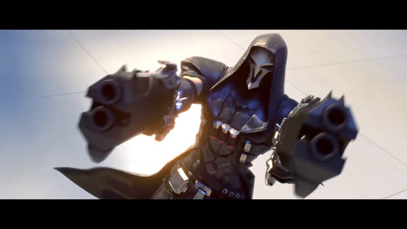 Character with Dual Pistols — Black, Dramatic