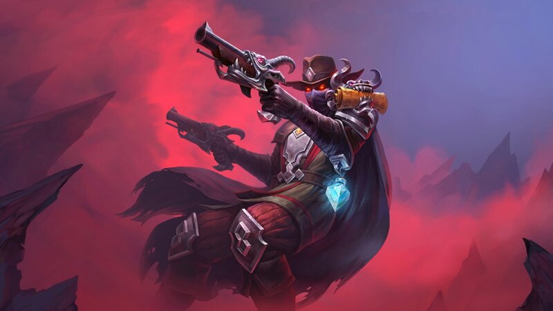 Character with Dual Pistols — Red