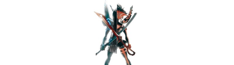 Character with Dual Swords — Black