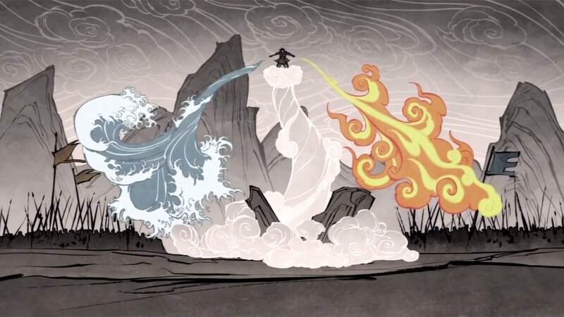 Character with Elemental Powers — Gray