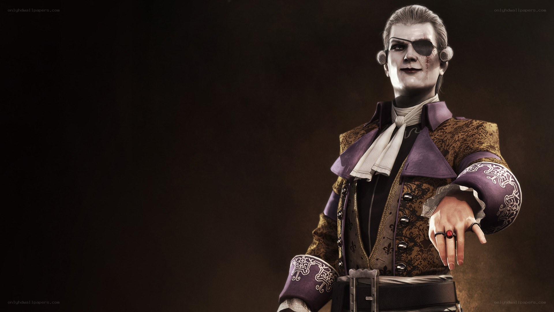 character with eyepatch and ornate coat