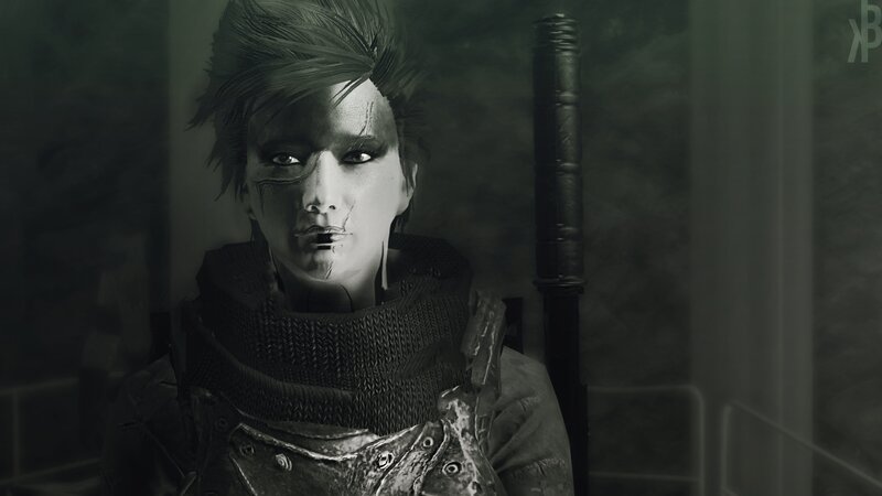 Character with Face Paint — Black