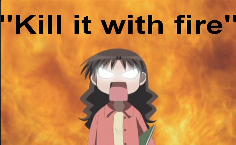 character with fire background