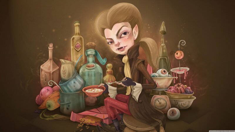 Character with Food Items