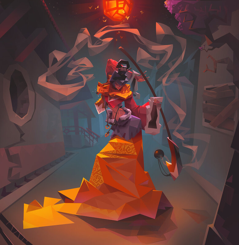 Character with Fox and Staff