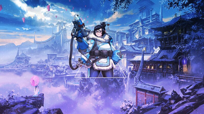 Character with Futuristic Weapon — Blue