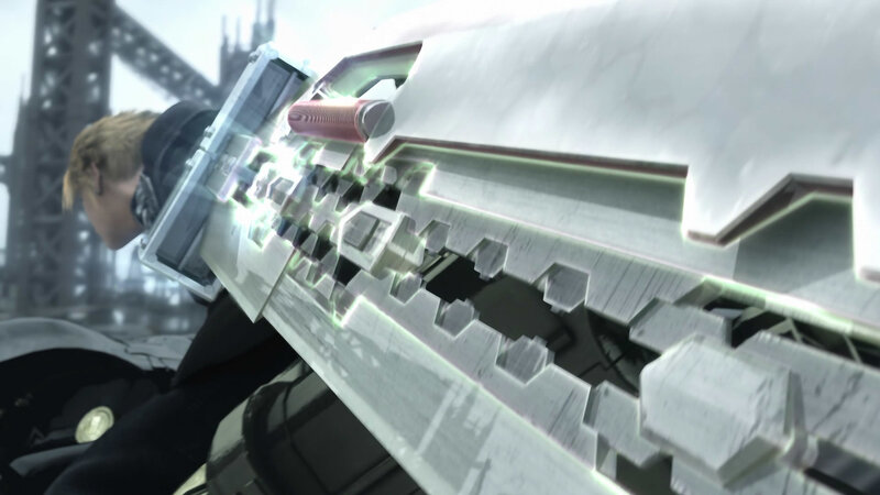 character with futuristic weapon