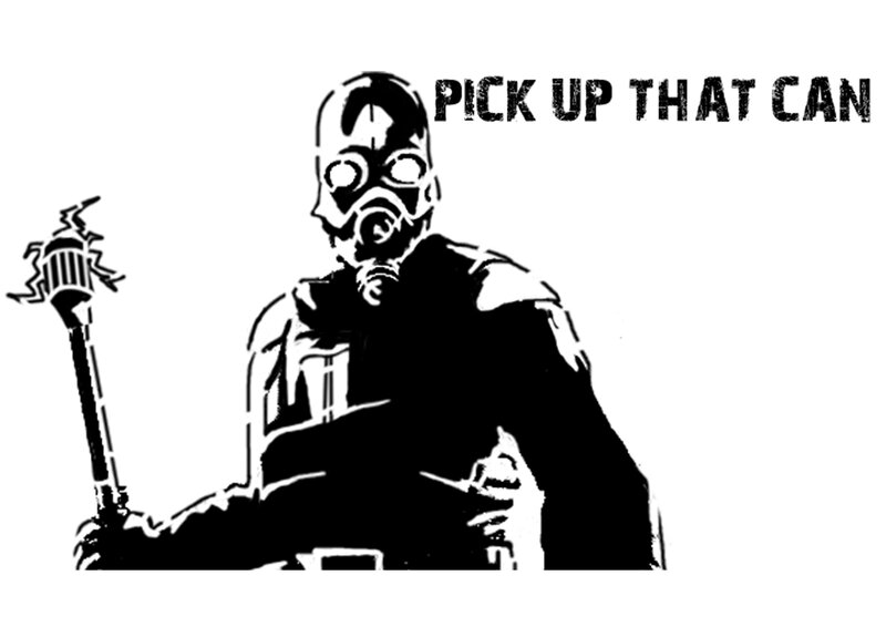 character with gas mask and weapon
