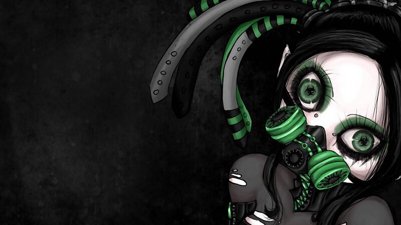 Character with Gas Mask — Black, Dark
