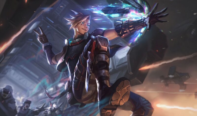 Character with Glowing Arm — Blue