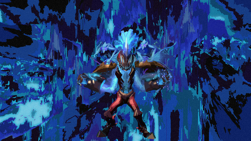Character with Glowing Blue Energy — Dramatic