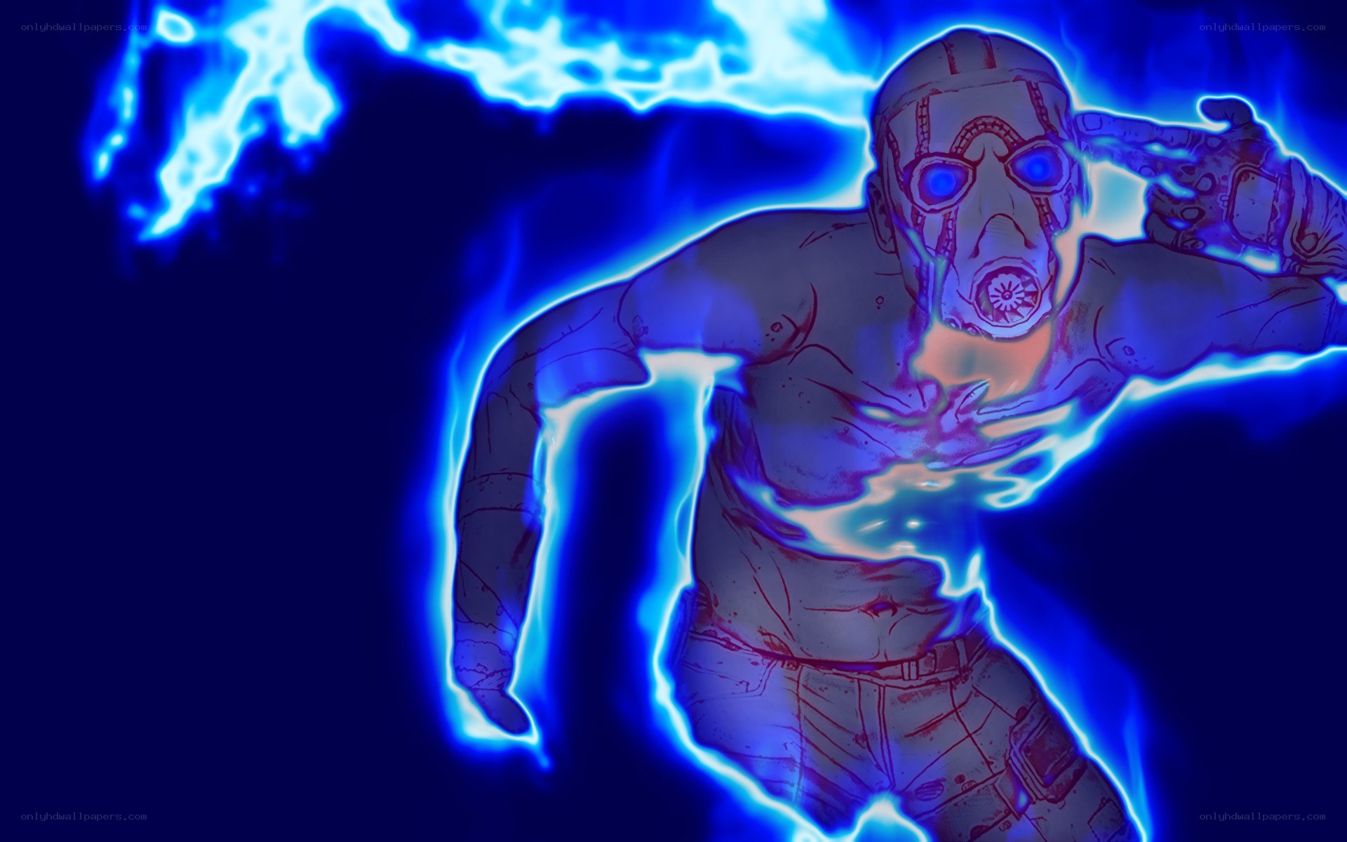 character with glowing blue energy