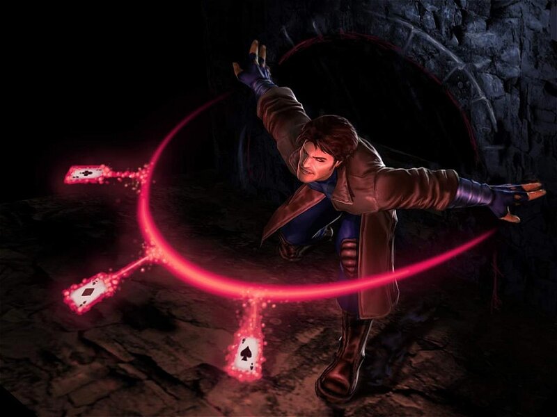 character with glowing cards
